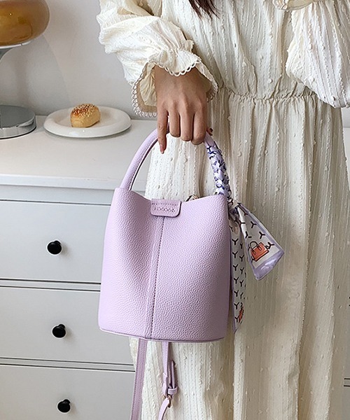 セール】着脱可能 スカーフデザイン バケツ型 ショルダーバッグ