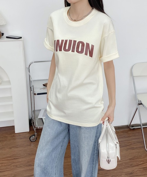 MAISON DE THERESE（メゾン ド テレーズ）の「綿レギュラーフィット 半袖Tシャツ（Tシャツ/カットソー・レディース・ブラック/グレー/イエロー/ブラウン/グリーン/ライトグレー・M/L）」の6枚目の写真