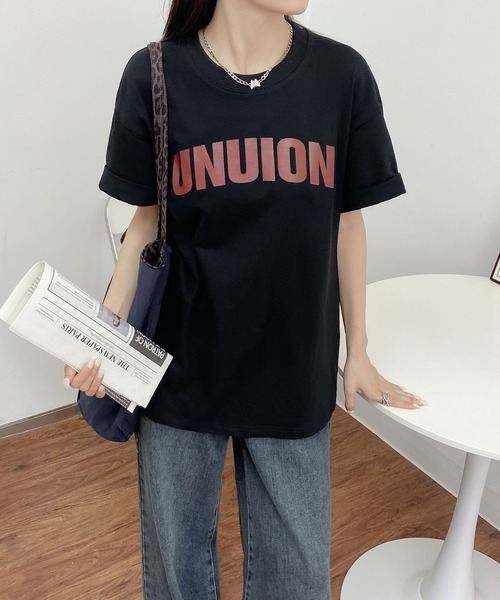 MAISON DE THERESE（メゾン ド テレーズ）の「綿レギュラーフィット 半袖Tシャツ（Tシャツ/カットソー・レディース・ブラック/グレー/イエロー/ブラウン/グリーン/ライトグレー・M/L）」の2枚目の写真