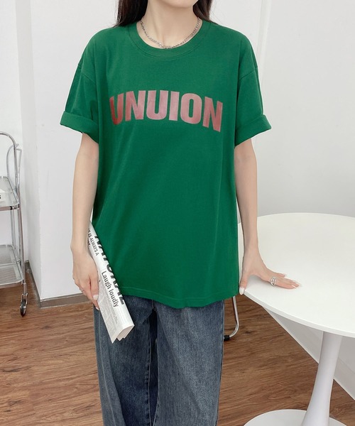MAISON DE THERESE（メゾン ド テレーズ）の「綿レギュラーフィット 半袖Tシャツ（Tシャツ/カットソー・レディース・ブラック/グレー/イエロー/ブラウン/グリーン/ライトグレー・M/L）」の14枚目の写真