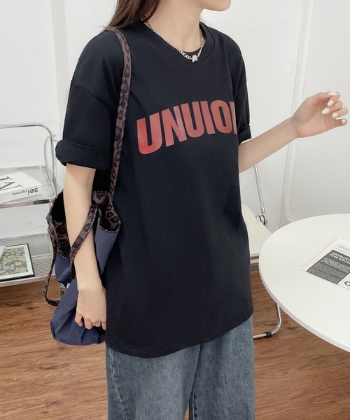 MAISON DE THERESE（メゾン ド テレーズ）の「綿レギュラーフィット 半袖Tシャツ（Tシャツ/カットソー・レディース・ブラック/グレー/イエロー/ブラウン/グリーン/ライトグレー・M/L）」の9枚目の写真