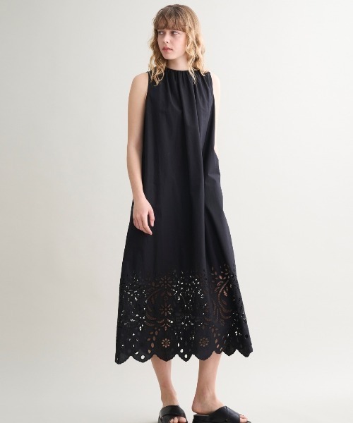 three dots(スリードッツ)の「トロピカル レースドレス(ワンピース・レディース・ブラック/ブルー系その他/ベージュ系その他/ピンク系その他・SMALL)」の2枚目の写真