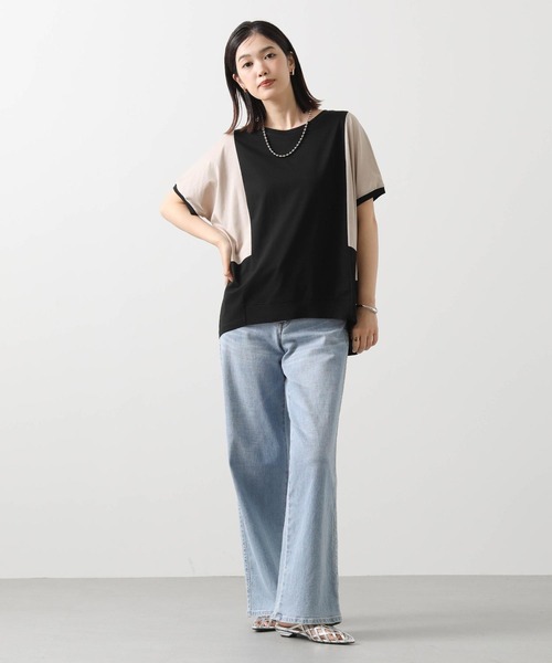 tシャツ バイカラー切替フレンチカットソー レディース Gready Brilliant tシャツ Tシャツ バイカラー切替フレンチ