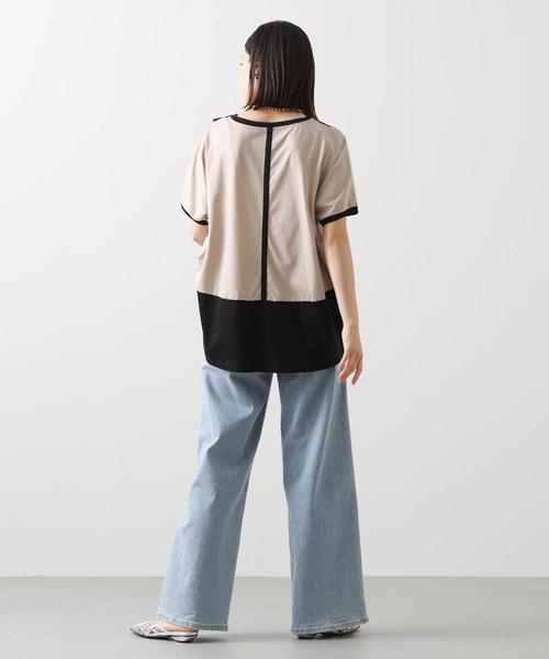 セール】バイカラー切替フレンチカットソー（Tシャツ/カットソー