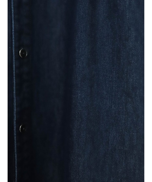 FIL DE FER（フィルデフェール）の「ライトOZデニム　スタンド切替ワンピース（シャツワンピース・レディース・ネイビー・FREE）」の22枚目の写真