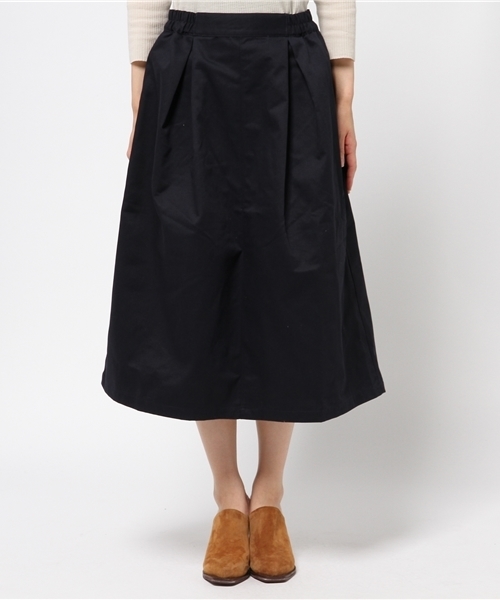 SEVENDAYS=SUNDAY（セブンデイズサンデイ）の「Ｔ／Ｃツイル起毛タックスカート（スカート・レディース・ベージュ/ネイビー/カーキ・LARGE/MEDIUM）」の4枚目の写真