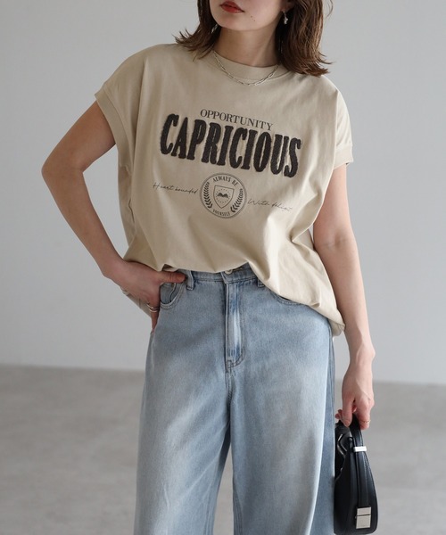 サガラ刺繍フレンチスリーブTシャツ