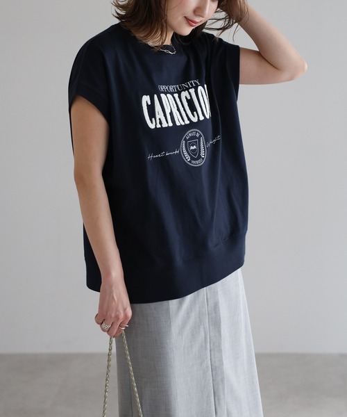 Bonjour Sagan（ボンジュールサガン）の「サガラ刺繍フレンチスリーブTシャツ（Tシャツ/カットソー・レディース・オフホワイト/ダークネイビー/ライトベージュ・FREE）」の10枚目の写真