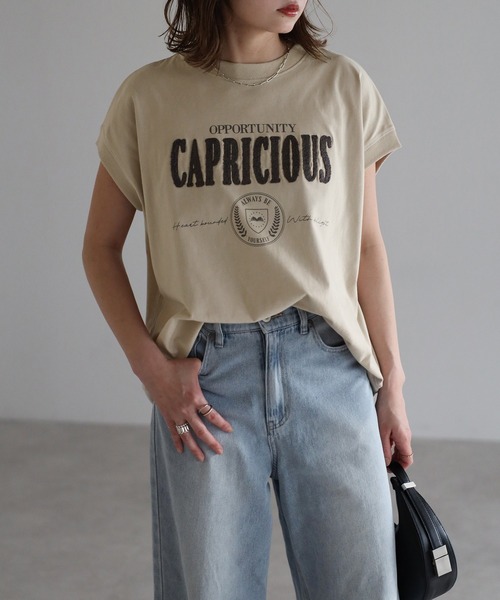 Bonjour Sagan（ボンジュールサガン）の「サガラ刺繍フレンチスリーブTシャツ（Tシャツ/カットソー・レディース・オフホワイト/ダークネイビー/ライトベージュ・FREE）」の16枚目の写真