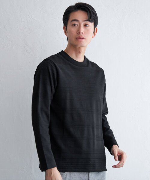 IKKA LOUNGE(イッカラウンジ)の「ランダムリップルボーダーロンT(Tシャツ/カットソー・メンズ・ワイン/ブラック/ホワイト/ネイビー・L/M/XL/S)」の9枚目の写真
