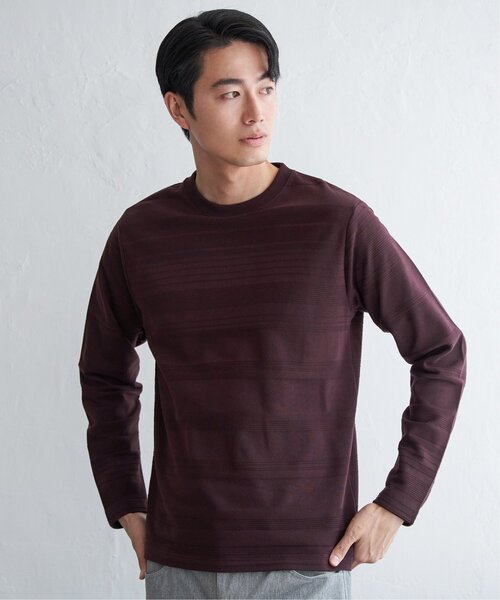 IKKA LOUNGE(イッカラウンジ)の「ランダムリップルボーダーロンT(Tシャツ/カットソー・メンズ・ワイン/ブラック/ホワイト/ネイビー・L/M/XL/S)」の12枚目の写真
