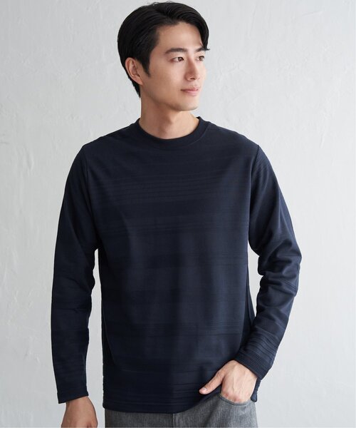 IKKA LOUNGE(イッカラウンジ)の「ランダムリップルボーダーロンT(Tシャツ/カットソー・メンズ・ワイン/ブラック/ホワイト/ネイビー・L/M/XL/S)」の15枚目の写真