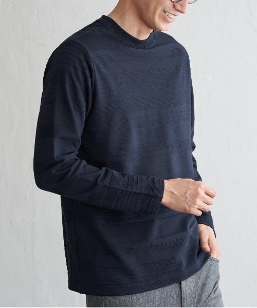 IKKA LOUNGE(イッカラウンジ)の「ランダムリップルボーダーロンT(Tシャツ/カットソー・メンズ・ワイン/ブラック/ホワイト/ネイビー・L/M/XL/S)」の3枚目の写真