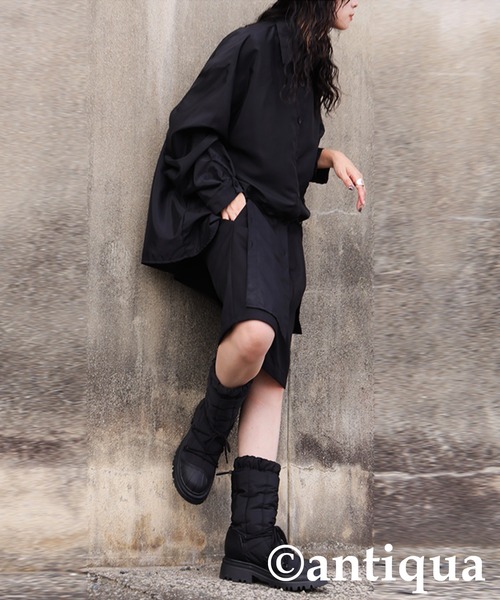 antiqua（アンティカ）の「中綿レースアップブーツ（ブーツ・レディース・ブラック・24/23/25）」の7枚目の写真