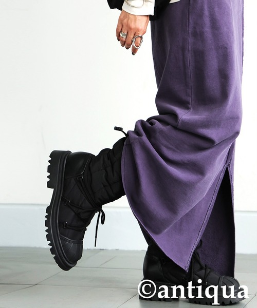 antiqua（アンティカ）の「中綿レースアップブーツ（ブーツ・レディース・ブラック・24/23/25）」の10枚目の写真