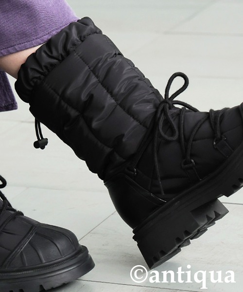 antiqua（アンティカ）の「中綿レースアップブーツ（ブーツ・レディース・ブラック・24/23/25）」の16枚目の写真
