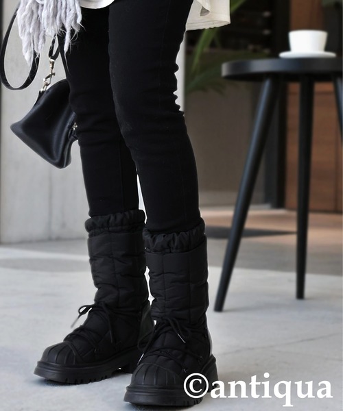 antiqua（アンティカ）の「中綿レースアップブーツ（ブーツ・レディース・ブラック・24/23/25）」の17枚目の写真