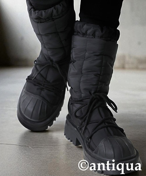 antiqua（アンティカ）の「中綿レースアップブーツ（ブーツ・レディース・ブラック・24/23/25）」の20枚目の写真