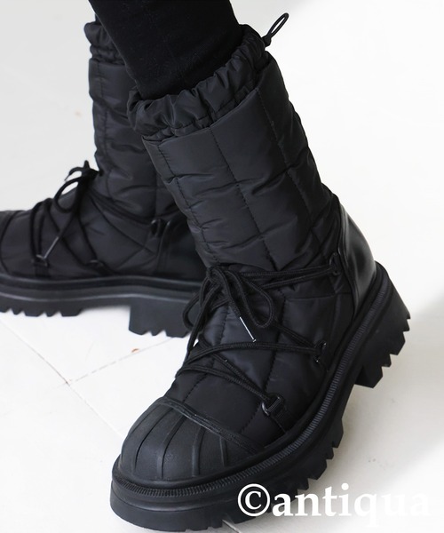 antiqua（アンティカ）の「中綿レースアップブーツ（ブーツ・レディース・ブラック・24/23/25）」の21枚目の写真