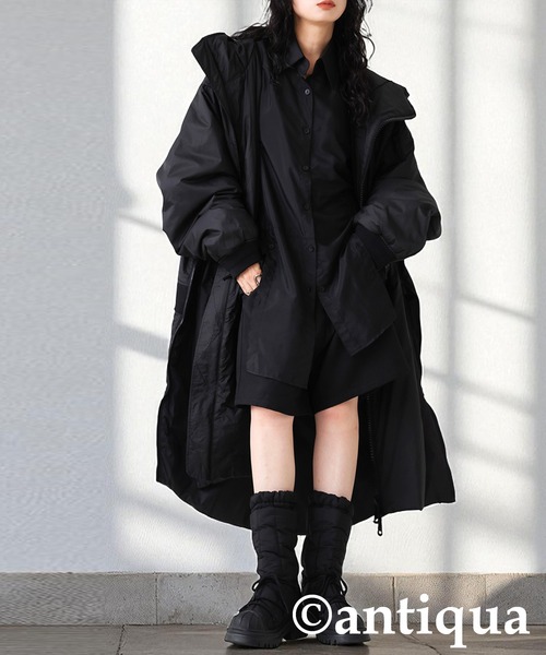 antiqua（アンティカ）の「中綿レースアップブーツ（ブーツ・レディース・ブラック・24/23/25）」の5枚目の写真