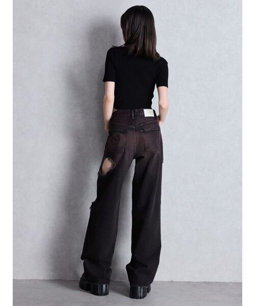 GYDA（ジェイダ）の「SymmetryGYDA ハーフスリーブニットトップス（ニット/セーター・レディース・パープル/オフホワイト/ブラック・FREE）」の14枚目の写真