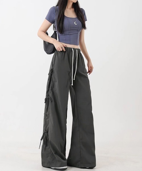 ELFSACK ボトムス リボン カーゴパンツ ワイドパンツ ゆったり 楽天市場】送料無料 ELFSACK パンツ ズボン ボトムス リボン