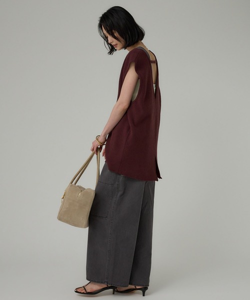 BABYLONE(バビロン)の「ブークレセッケツベスト(ベスト・レディース・ベージュ/ボルドー/ブラック・フリー)」の9枚目の写真