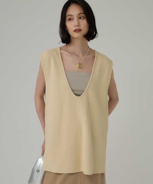 BABYLONE(バビロン)の「ブークレセッケツベスト(ベスト・レディース・ベージュ/ボルドー/ブラック・フリー)」の11枚目の写真