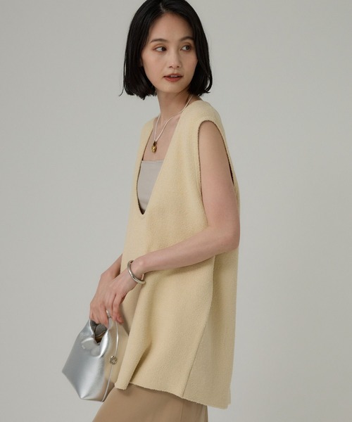 BABYLONE(バビロン)の「ブークレセッケツベスト(ベスト・レディース・ベージュ/ボルドー/ブラック・フリー)」の13枚目の写真