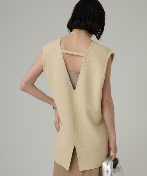 BABYLONE(バビロン)の「ブークレセッケツベスト(ベスト・レディース・ベージュ/ボルドー/ブラック・フリー)」の14枚目の写真