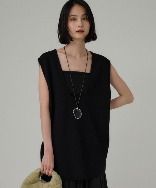 BABYLONE(バビロン)の「ブークレセッケツベスト(ベスト・レディース・ベージュ/ボルドー/ブラック・フリー)」の18枚目の写真