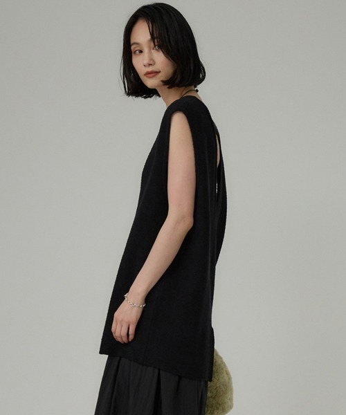 BABYLONE(バビロン)の「ブークレセッケツベスト(ベスト・レディース・ベージュ/ボルドー/ブラック・フリー)」の19枚目の写真