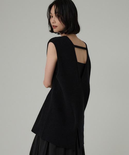 BABYLONE(バビロン)の「ブークレセッケツベスト(ベスト・レディース・ベージュ/ボルドー/ブラック・フリー)」の20枚目の写真