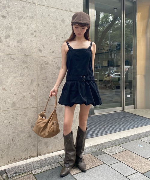 RAY CASSIN（レイカズン）の「ミリタリーベアキャミバルーンワンピース（ワンピース・レディース・ベージュ/ブラック/カーキ・FREE）」の11枚目の写真