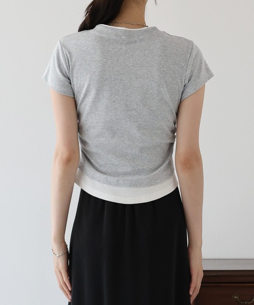 BLUEEAST(ブルーイースト)の「サイドシャーリングレイヤードTシャツ(Tシャツ/カットソー・レディース・グレー/ブラック・MEDIUM)」の17枚目の写真