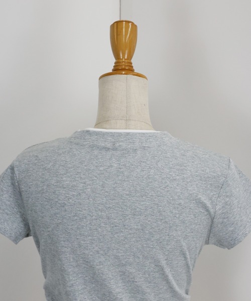BLUEEAST(ブルーイースト)の「サイドシャーリングレイヤードTシャツ(Tシャツ/カットソー・レディース・グレー/ブラック・MEDIUM)」の21枚目の写真