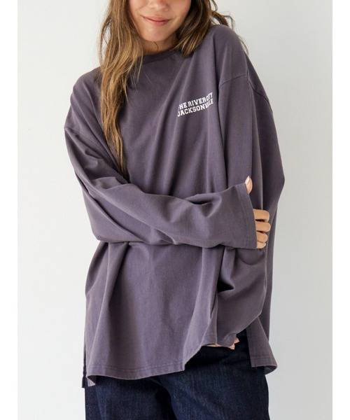 Ungrid（アングリッド）の「ロゴロングスリーブTee（Tシャツ/カットソー・レディース・オフホワイト/ターコイズブルー/ピンク/ネイビー・FREE）」の22枚目の写真