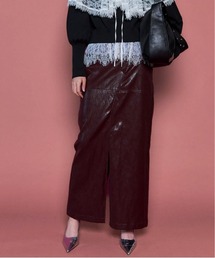 MAISON SPECIAL(]XyV)Waist Cross Vegan Leather Tight Slit Skirt/EGXgNXB[KU[^CgXbgXJ[gyMAISON SPECIAL/]XyVz(XJ[g)