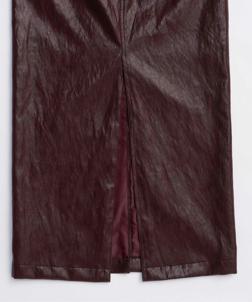 MAISON SPECIAL(メゾンスペシャル)の「Waist Cross Vegan Leather Tight Slit Skirt/ウエストクロスヴィーガンレザータイトスリットスカート(スカート・レディース・ブラック/ボルドー・36/38)」の16枚目の写真