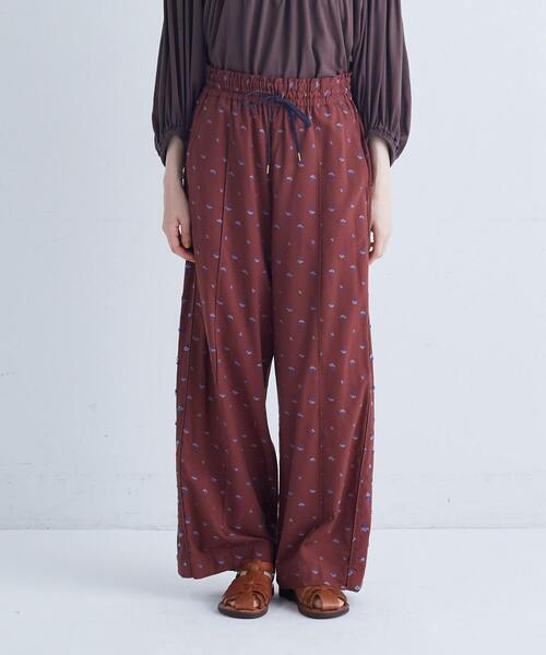 conges payes ADIEU TRISTESSE（コンジェ ペイエ アデュートリステス）の「フラワーカットジャカードパンツ（その他パンツ・レディース・グレー系その他/ブラウン系その他・38）」の21枚目の写真