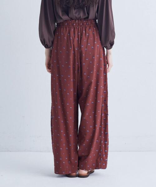 conges payes ADIEU TRISTESSE（コンジェ ペイエ アデュートリステス）の「フラワーカットジャカードパンツ（その他パンツ・レディース・グレー系その他/ブラウン系その他・38）」の19枚目の写真