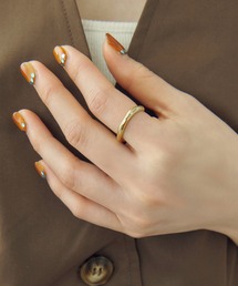 【金属アレルギー軽減】ニュアンス スリム ライン ステンレス リング