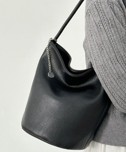 SANSeLF（サンセルフ）の「【SANSeLF】 バケツフォルムハンドバッグ ワンショルダー仕様  ミニマルユース saa25a041（ショルダーバッグ・レディース・ホワイト/ブラック/ライトブラウン・FREE）」の6枚目の写真