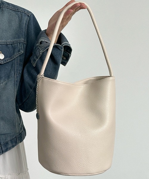 SANSeLF（サンセルフ）の「【SANSeLF】 バケツフォルムハンドバッグ ワンショルダー仕様  ミニマルユース saa25a041（ショルダーバッグ・レディース・ホワイト/ブラック/ライトブラウン・FREE）」の10枚目の写真