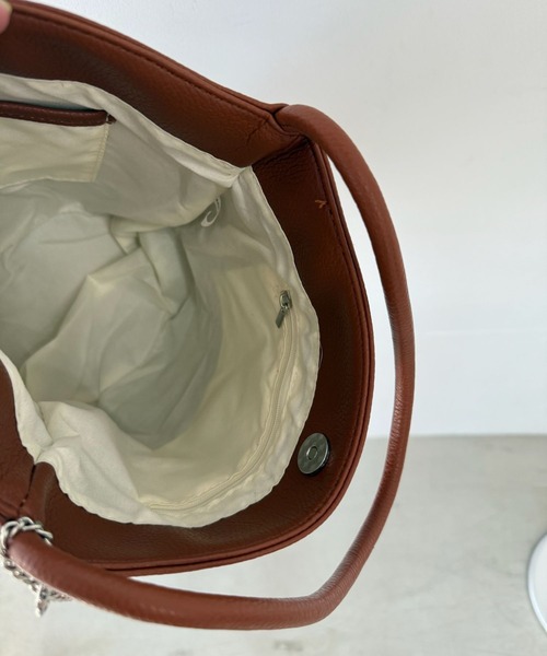SANSeLF（サンセルフ）の「【SANSeLF】 バケツフォルムハンドバッグ ワンショルダー仕様  ミニマルユース saa25a041（ショルダーバッグ・レディース・ホワイト/ブラック/ライトブラウン・FREE）」の14枚目の写真