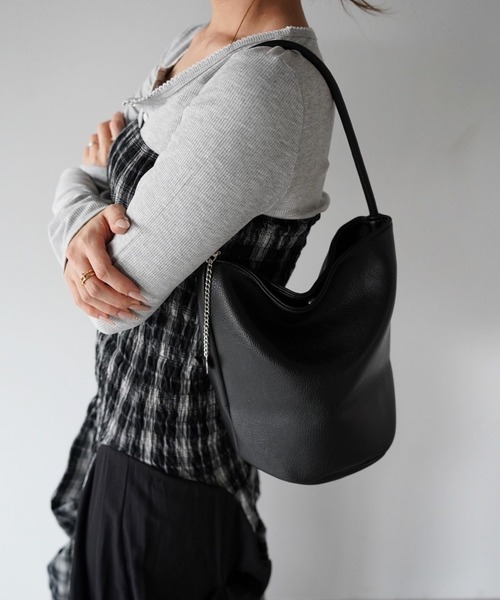 SANSeLF(サンセルフ)の「【SANSeLF】バケツフォルムワンショルダーハンドバッグ saa25a041(ショルダーバッグ・レディース・ホワイト/ブラック/ライトブラウン・FREE)」の8枚目の写真