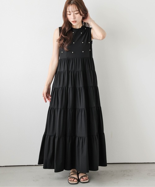AMELY(エミリー)の「ティアードギャザーワンピース(ワンピース・レディース・ブラック/ネイビー・フリー)」の8枚目の写真