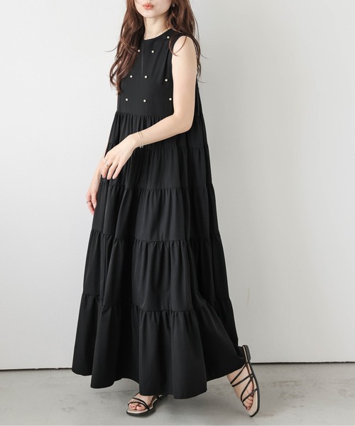 AMELY(エミリー)の「ティアードギャザーワンピース(ワンピース・レディース・ブラック/ネイビー・フリー)」の9枚目の写真