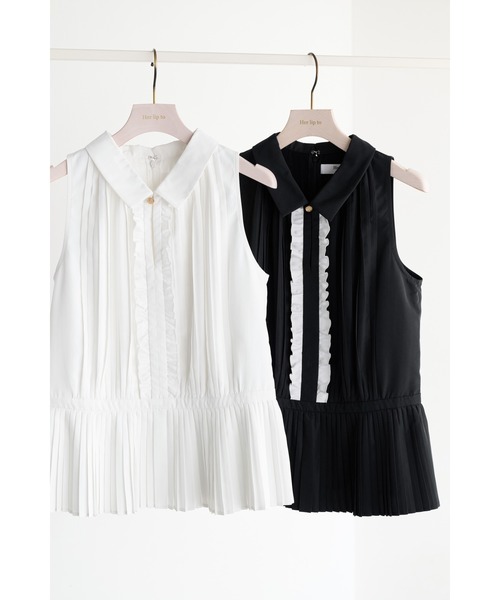 Manon Pleated Peplum Top（シャツ/ブラウス）｜Her lip to（ハー
