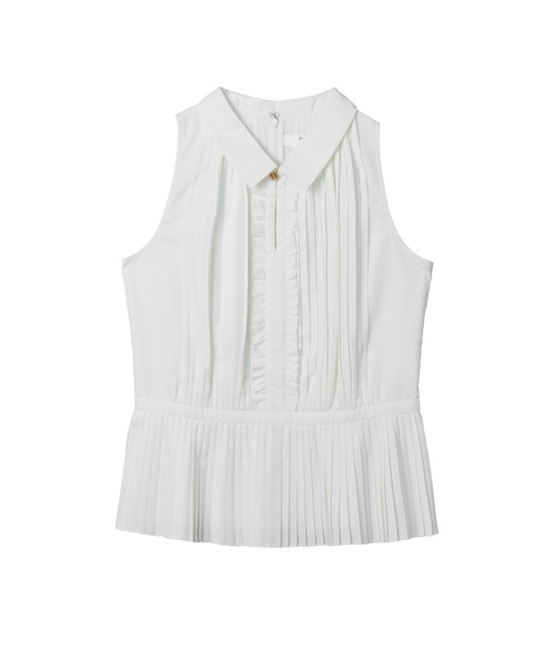 シャツ+ブラウス(半袖+袖なし) herlipto Manon Pleated Peplum Top Manon Pleated Peplum Top（シャツ/ブラウス）｜Her lip to（ハー
